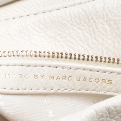 Pre Owned Marc by Marc Jacobs White Leather Classic Q Lil Ukita Top Handle Bag