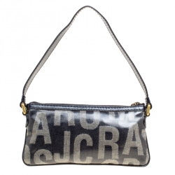 Pre Owned Marc by Marc Jacobs Blue Coated Canvas and Leather Pouch