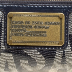 Pre Owned Marc by Marc Jacobs Blue Coated Canvas and Leather Pouch