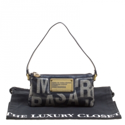 Pre Owned Marc by Marc Jacobs Blue Coated Canvas and Leather Pouch