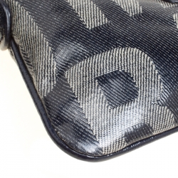 Pre Owned Marc by Marc Jacobs Blue Coated Canvas and Leather Pouch