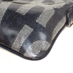 Pre Owned Marc by Marc Jacobs Blue Coated Canvas and Leather Pouch