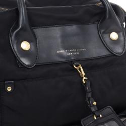 Pre Owned Marc by Marc Jacobs Black Preppy Nylon Pearl Satchel