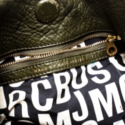 Pre Owned Marc by Marc Jacobs Olive Green Leather Classic Q Hillier Hobo