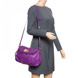 Pre Owned حقيبة كروس مارك باي مارك جاكوبس كلاسيك كيو ناتاشا جلد عنابي 