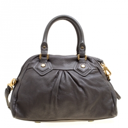 Pre Owned Marc by Marc Jacobs Grey Leather Classic Q Baby Groovee Satchel