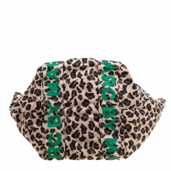 مملوكة مسبقًا حقيبة يد مارك باي مارك جاكوبس كانفاس طباعة فهد خضراء/ بنية