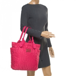 Pre Owned Marc by Marc Jacobs Pink Nylon Medium Pretty Tate Tote