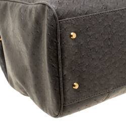 Marc by Marc Jacobs Grey Ostrich Embossed Leather Ozzie Square Lucy Top Handle Bag
