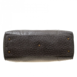 Marc by Marc Jacobs Grey Ostrich Embossed Leather Ozzie Square Lucy Top Handle Bag