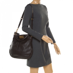 Pre Owned Marc by Marc Jacobs Dark Brown Leather Classic Q Hillier Hobo