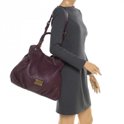 Pre Owned Marc By Marc Jacobs Purple Leather Francesca Tote