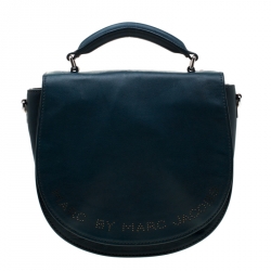 Pre Owned Marc By Marc Jacobs Blue Perforated Leather Crossbody Bag