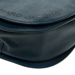 Pre Owned Marc By Marc Jacobs Blue Perforated Leather Crossbody Bag