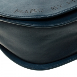 Pre Owned Marc By Marc Jacobs Blue Perforated Leather Crossbody Bag