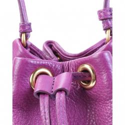 Pre Owned Marc by Marc Jacobs Purple Leather Mini Sling Hobo Bag