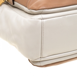 Pre Owned Marc by Marc Jacobs Brown/White Leather Tote