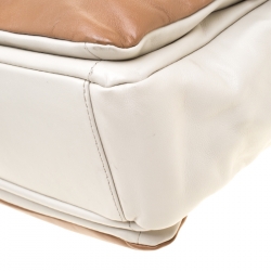 Pre Owned Marc by Marc Jacobs Brown/White Leather Tote