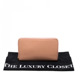 Marc by Marc Jacobs Peach/Brown Leather Organizer Zippy Wallet