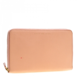 Marc by Marc Jacobs Peach/Brown Leather Organizer Zippy Wallet