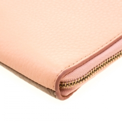 Marc by Marc Jacobs Peach/Brown Leather Organizer Zippy Wallet