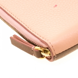 Marc by Marc Jacobs Peach/Brown Leather Organizer Zippy Wallet