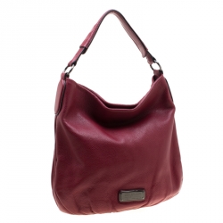 Pre Owned Marc by Marc Jacobs Burgundy Leather New Q Hillier Hobo