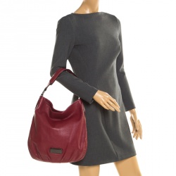Pre Owned Marc by Marc Jacobs Burgundy Leather New Q Hillier Hobo