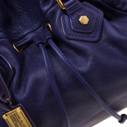 Pre Owned Marc by Marc Jacobs Purple Leather Classic Q Drawstring Hobo