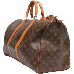 Pre Owned Louis Vuitton Monogram Canvas Keepall Bandouliere 50 Bag