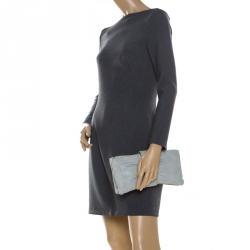 Marc by Marc Jacobs Grey Grained Leather Clutch