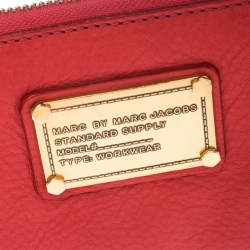 Marc By Marc Jacobs Coral Orange Leather Zip Around Wallet