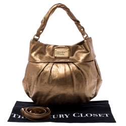 مملوكة مسبقًا Marc by Marc Jacobs Metallic Gold Leather Classic Q Hillier Hobo