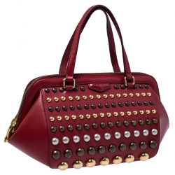 Pre Owned حقيبة مارك باي مارك جاكوبس Thunderdome مرصعة جلد حمراء