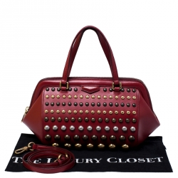 Pre Owned حقيبة مارك باي مارك جاكوبس Thunderdome مرصعة جلد حمراء