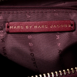 Pre Owned حقيبة مارك باي مارك جاكوبس Thunderdome مرصعة جلد حمراء