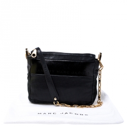 Pre Owned Marc by Marc Jacobs Black Leather and Nubuck Crossbody Bag
