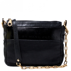 Pre Owned Marc by Marc Jacobs Black Leather and Nubuck Crossbody Bag