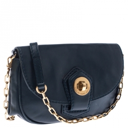 Pre Owned Marc by Marc Jacobs Dark Green Leather Turnlock Crossbody Bag