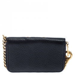 Marc by Marc Jacobs Black Leather Grommet Embellished Compact Zip Around Wallet