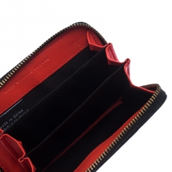 Marc by Marc Jacobs Black Leather Grommet Embellished Compact Zip Around Wallet
