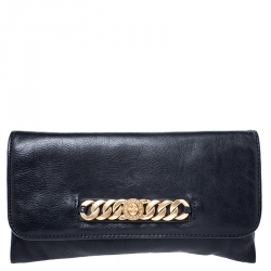 Marc by Marc Jacobs Black Leather Katie Flap Clutch