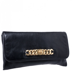 Marc by Marc Jacobs Black Leather Katie Flap Clutch