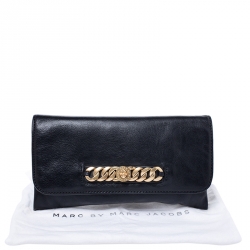 Marc by Marc Jacobs Black Leather Katie Flap Clutch