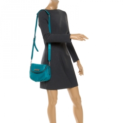 Pre Owned Marc By Marc Jacobs Teal Leather Classic Q Natasha Crossbody Bag