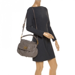 Marc by Marc Jacobs Grey Leather Classic Q Lil Ukita Top Handle Bag