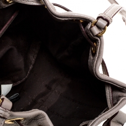 Pre Owned Marc By Marc Jacobs Light Brown Leather Mini Too Hot to Handle Drawstring Bucket Crossbody Bag