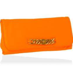 Pre Owned Marc by Marc Jacobs Katie Neon Orange Leather Clutch