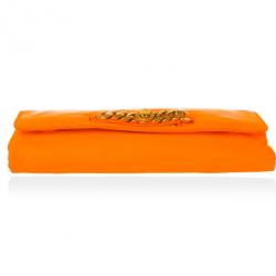 Pre Owned Marc by Marc Jacobs Katie Neon Orange Leather Clutch