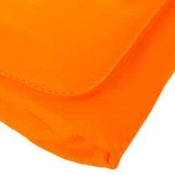 Pre Owned Marc by Marc Jacobs Katie Neon Orange Leather Clutch